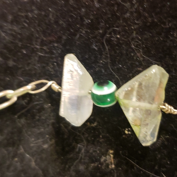 The evil eye / green quartz and sterling silver  oval chain. Protection from neg - Picture 11 of 11
